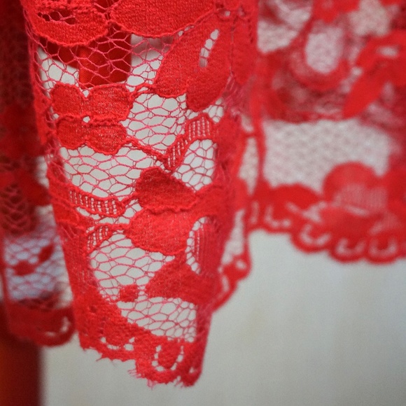 ModCloth (BB Dakota) "When the Night Comes" Red Lace Dress - Picture 9 of 14